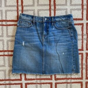 LOFT Distressed Denim Mini Skirt